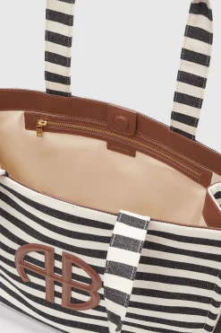 Lara Tote Black And Natural Stripe^ANINE BING Hot