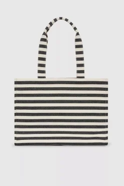 Lara Tote Black And Natural Stripe^ANINE BING Hot