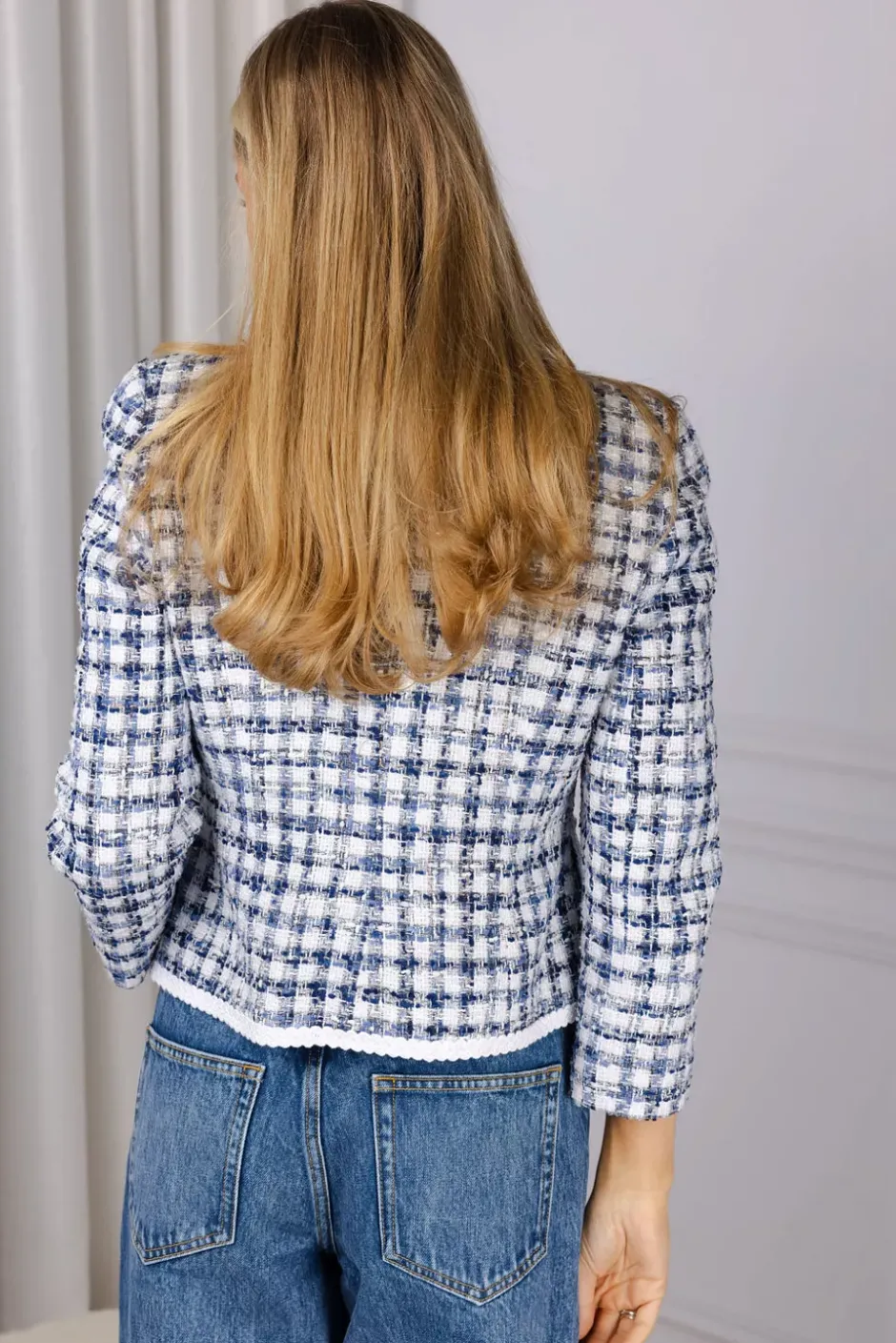 Lesley 2 Blazer Blue Check^ANDIATA Hot