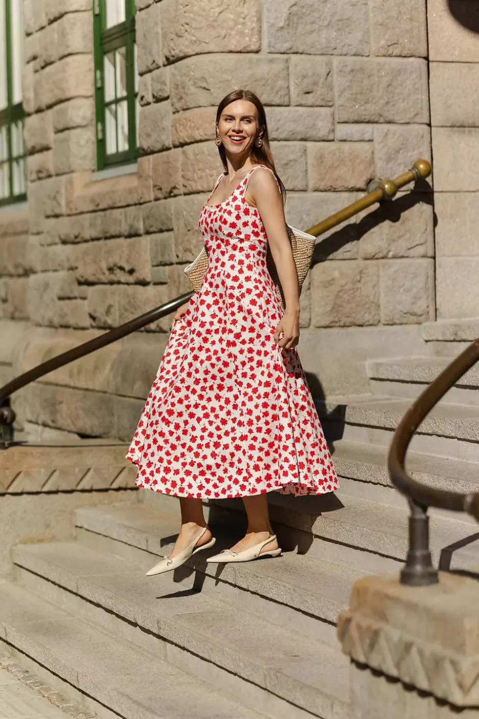 Leya Dress Red Florals^ANDIATA Clearance