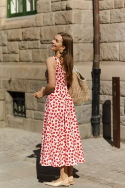 Leya Dress Red Florals^ANDIATA Clearance