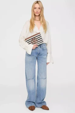 Lili Pouch Black And Natural Stripe^ANINE BING Online