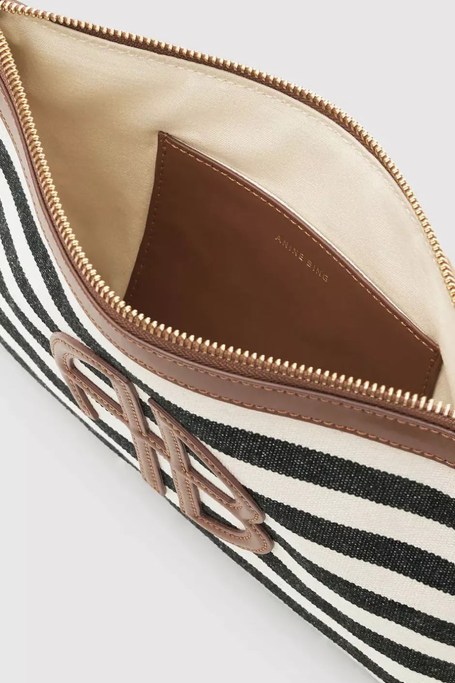 Lili Pouch Black And Natural Stripe^ANINE BING Online