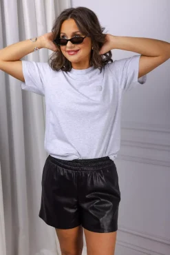 Lili Tee Framed Monogram Heather Grey^ANINE BING Outlet