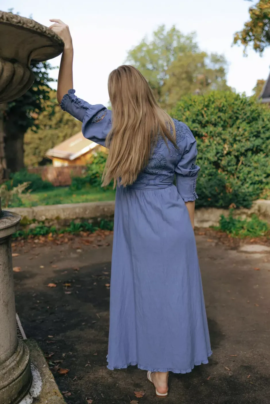 Linen Button-Down Dress French Blue^BY TIMO Online