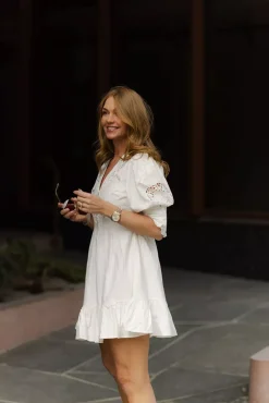 Linen Mini Dress Off White^BY TIMO Outlet