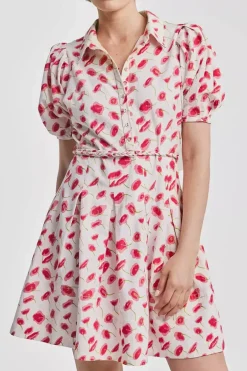 Linen Mini Dress Romance Petal^BY TIMO Discount