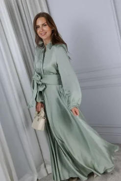 Long Bon Weekend Dress Soft Pistachio^CONFETTIBIRD Fashion