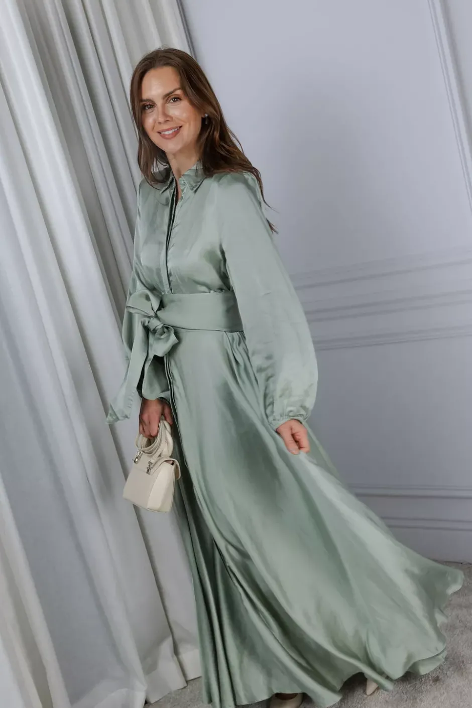 Long Bon Weekend Dress Soft Pistachio^CONFETTIBIRD Fashion