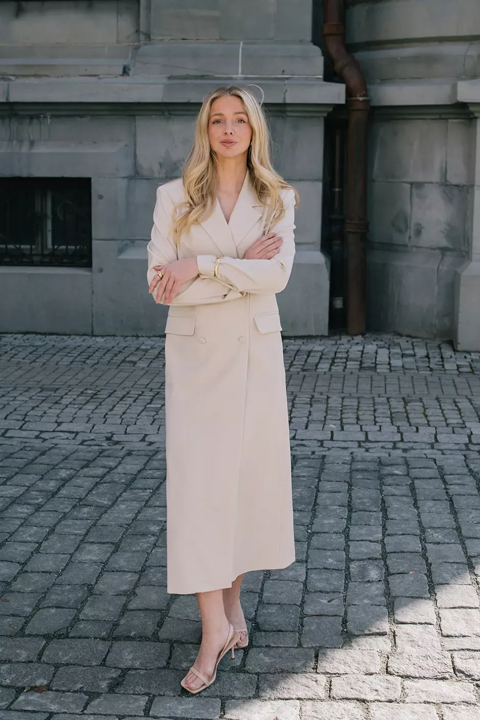 Long Tailored Blazer Sand Beige^DAGMAR Fashion