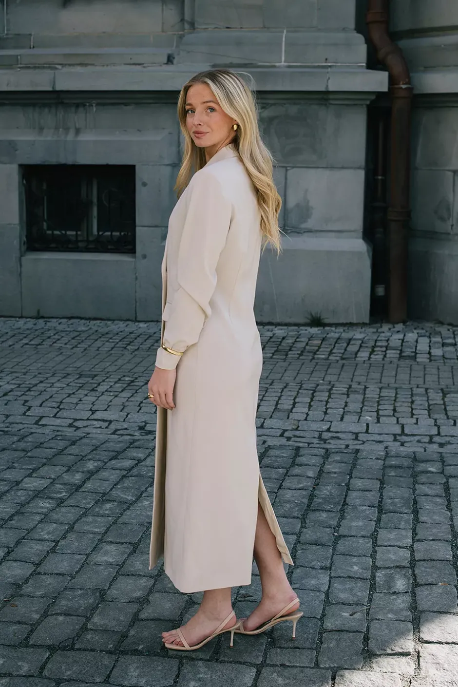 Long Tailored Blazer Sand Beige^DAGMAR Fashion