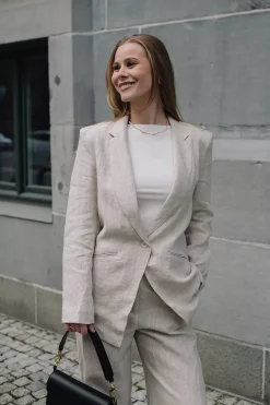 Longo Linen Blazer Nature^HIIL STUDIO Discount