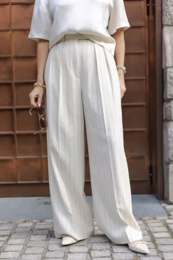 Lou Trouser Cream And Black Stripe^ANINE BING Discount