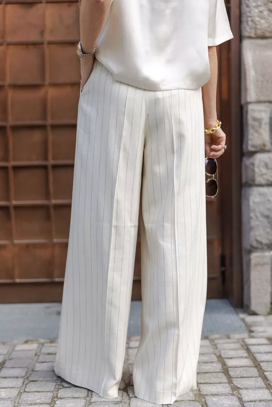 Lou Trouser Cream And Black Stripe^ANINE BING Discount