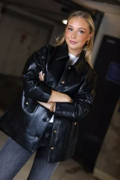 Luca Jacket Black Recycled Leather^ANINE BING Clearance