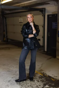 Luca Jacket Black Recycled Leather^ANINE BING Clearance