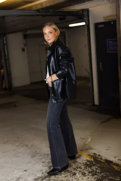 Luca Jacket Black Recycled Leather^ANINE BING Clearance