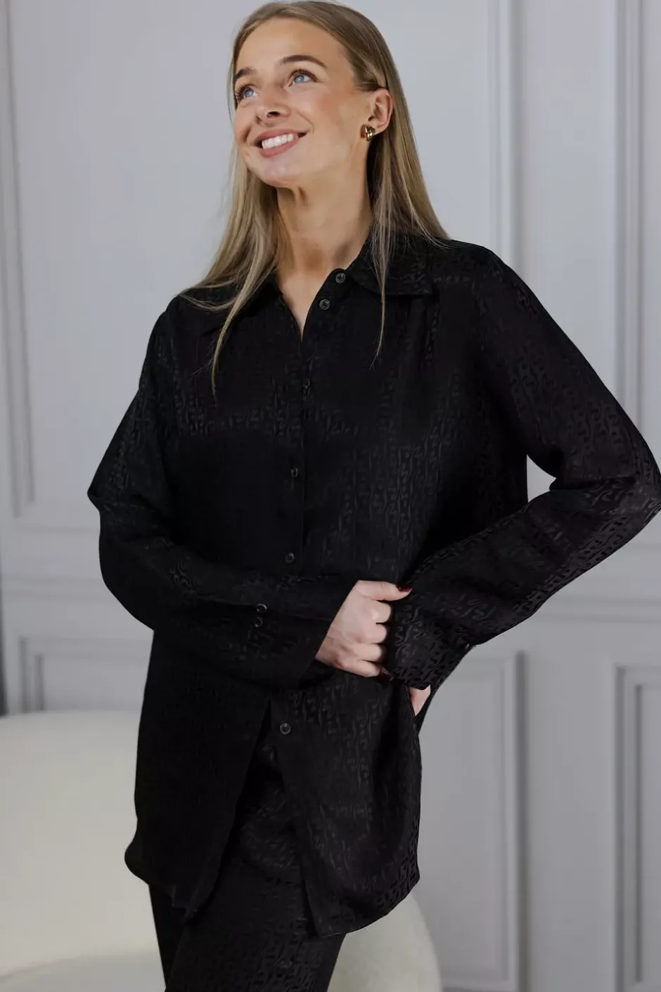 Luka Monogram Shirt Black^HOLZWEILER Outlet