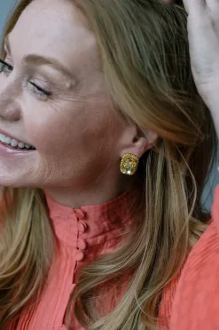 Lydia Cocktail Studs Gold Sunflower/Jonquil^CAROLINE SVEDBOM Fashion