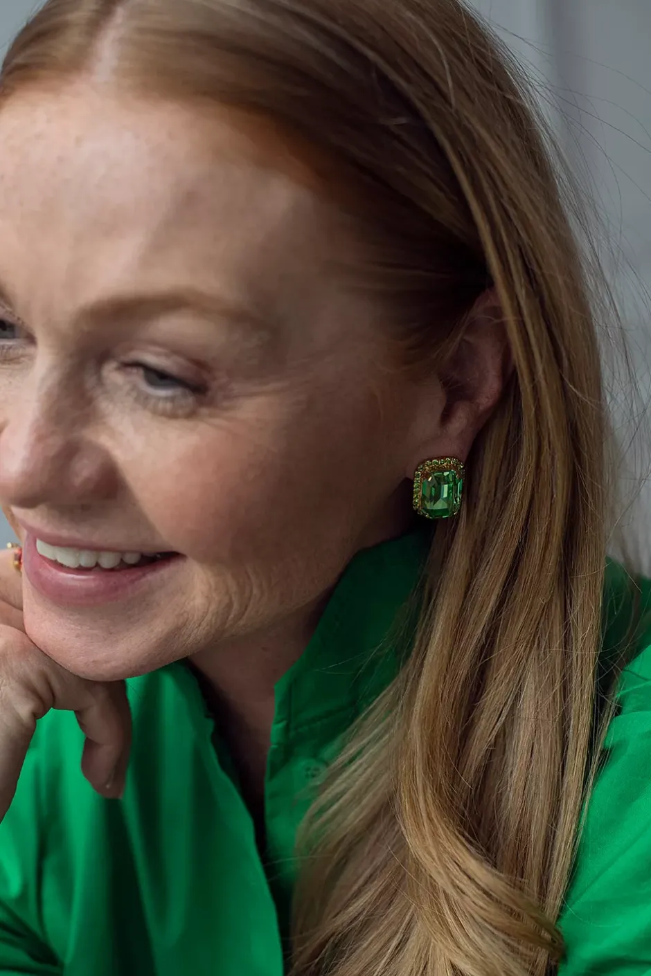 Lydia Cocktail Studs Gold Peridot/Fern Green^CAROLINE SVEDBOM Hot