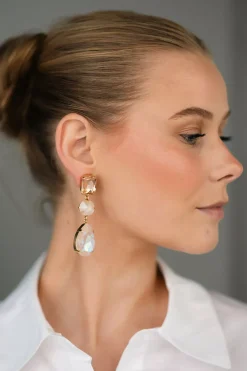 Lydia Grand Earring Gold Ivory Delite Combo^CAROLINE SVEDBOM Discount