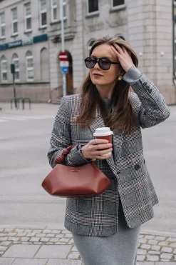 Madeleine Blazer Grey And Red Plaid^ANINE BING Sale