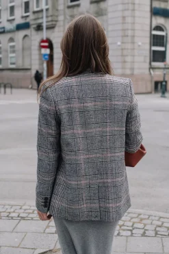 Madeleine Blazer Grey And Red Plaid^ANINE BING Sale