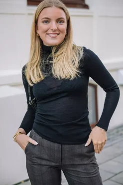 Merino Polo Sweater Black^THE PRODUCT Clearance