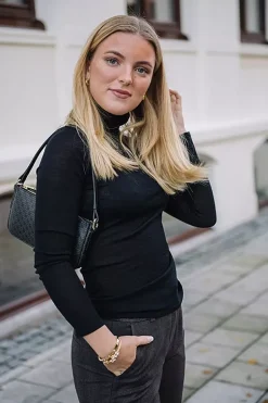 Merino Polo Sweater Black^THE PRODUCT Clearance