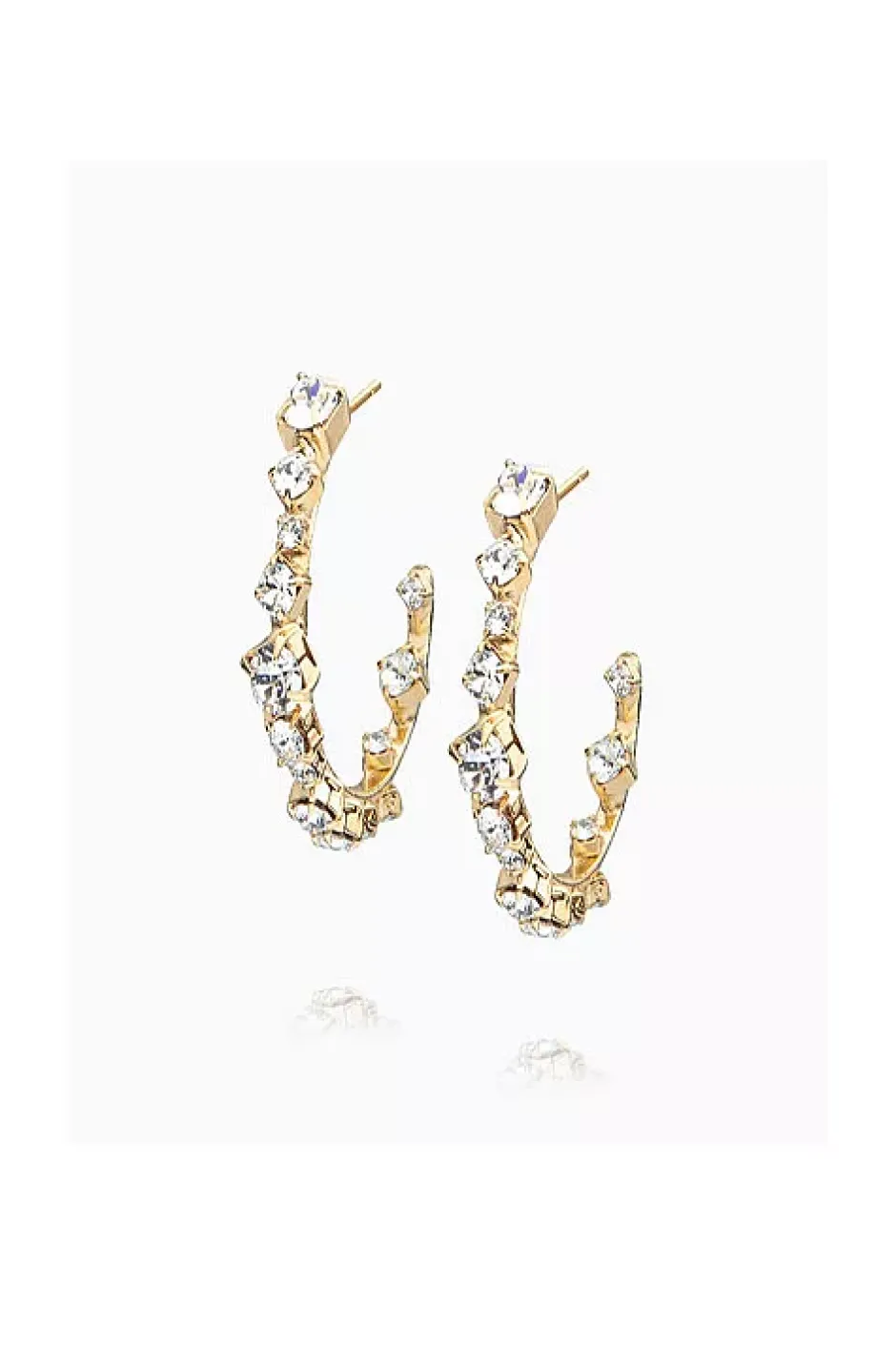 Mini Antonia Earrings Gold Crystal^CAROLINE SVEDBOM New