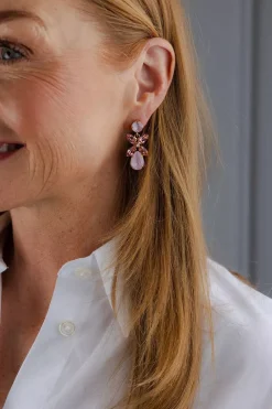 Mini Dione Earrings Gold Soft Pink Combo^CAROLINE SVEDBOM New