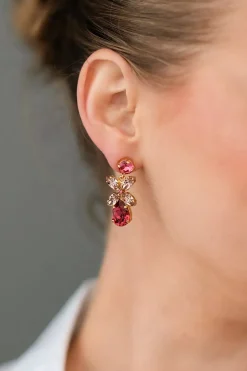 Mini Dione Earrings Gold Mulberry Red/Vintage Rose^CAROLINE SVEDBOM Best