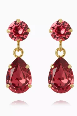 Mini Drop Earrings Gold Mulberry Red^CAROLINE SVEDBOM Outlet