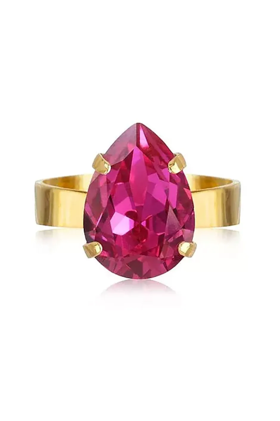 Mini Drop Ring Gold Fuchsia^CAROLINE SVEDBOM New