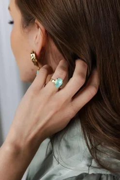 Mini Drop Ring Gold Soft Mint^CAROLINE SVEDBOM Best