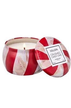 Mini Tin Candle Crushed Candy Cane 25t^VOLUSPA Hot