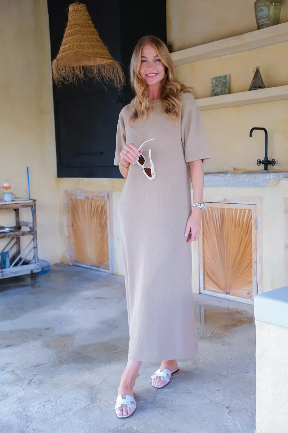 Mona Knit Dress Nature^HIIL STUDIO Online