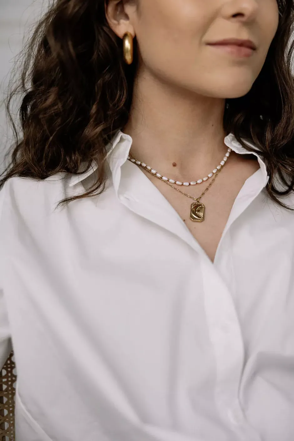 Moon Necklace Gold^HIIL STUDIO JEWELRY Outlet