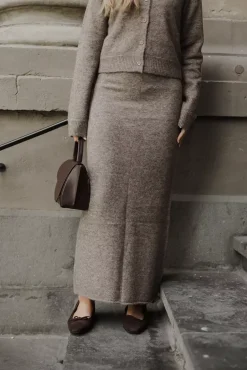 Mora Knitted Skirt Dk Truffle^CARMA Discount