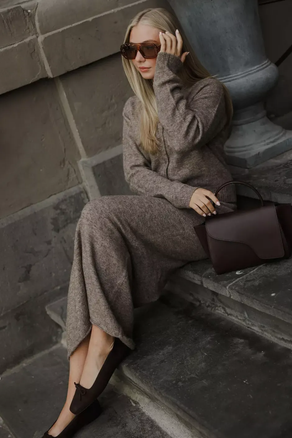 Mora Knitted Skirt Dk Truffle^CARMA Discount