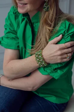 Multi Cuff Bracelet Gold Green Combo^CAROLINE SVEDBOM Online