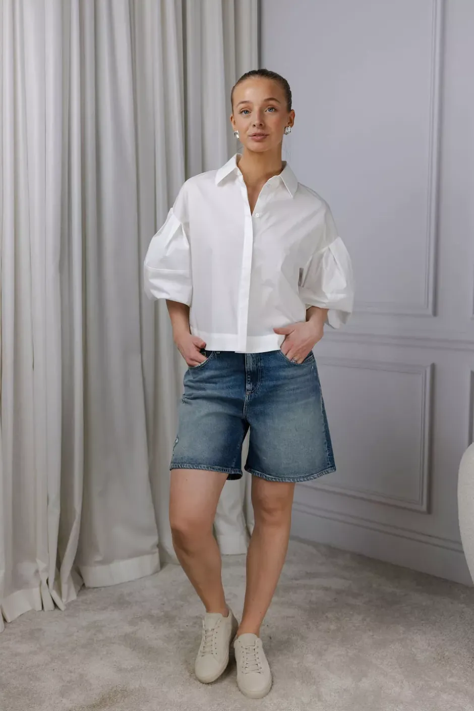 Narja Shorts Medium Blue^REPLAY Clearance