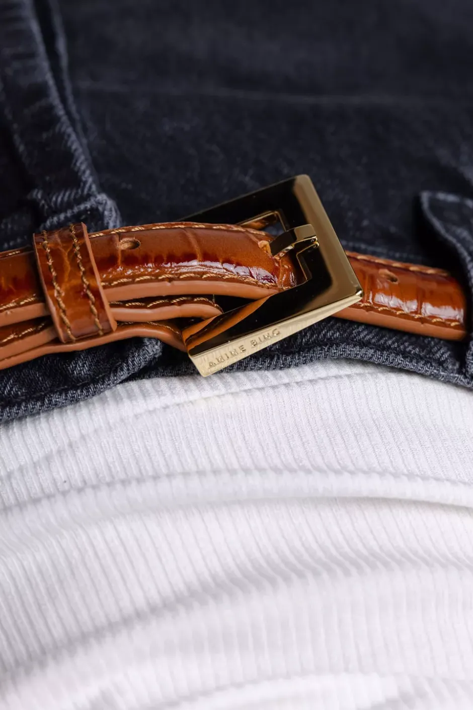 Nicola Belt Embossed Brown^ANINE BING Fashion