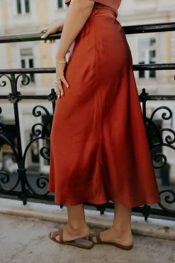 Nilea Satin Midi Skirt Rouge^TWISTu0026TANGO Hot