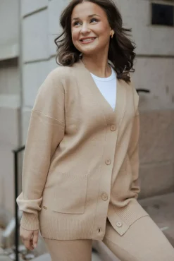 Olly Button Down Cardigan Camel^LUNE ACTIVE Clearance