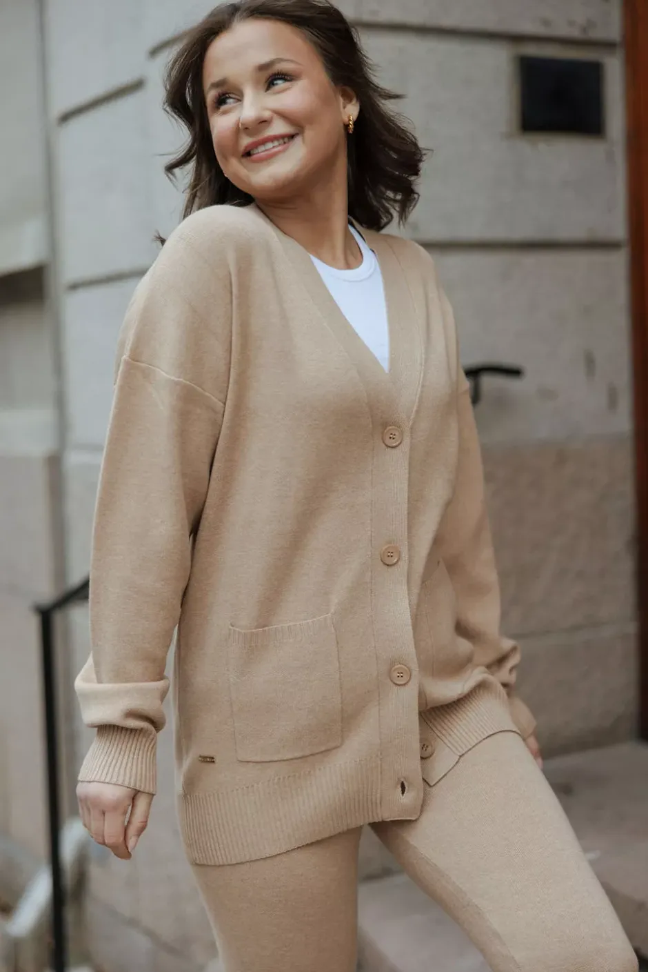 Olly Button Down Cardigan Camel^LUNE ACTIVE Clearance