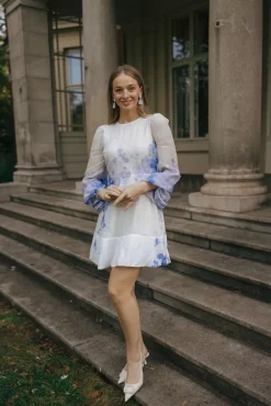 Organza Mini Dress Skylight^BY TIMO Discount