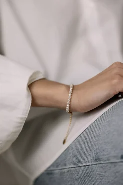 Pearl Bracelet Medium Gold^HIIL STUDIO JEWELRY Fashion