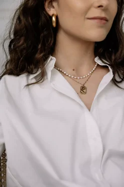 Pearl/Gold Necklace Gold^HIIL STUDIO JEWELRY Sale