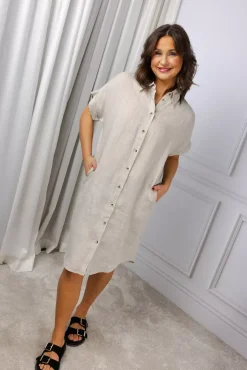 Peppa SS Shirtdress Beige^SAND Fashion